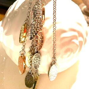 Elegant Silver, Gold and Rose Gold Multi-Layer Necklace
